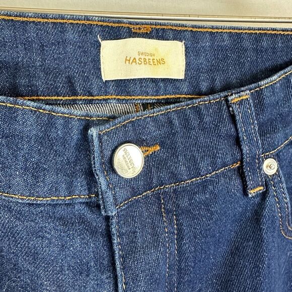 Swedish Hasbeens Short Slim Leg Dark Denim Jeans​ - Picture 3 of 11